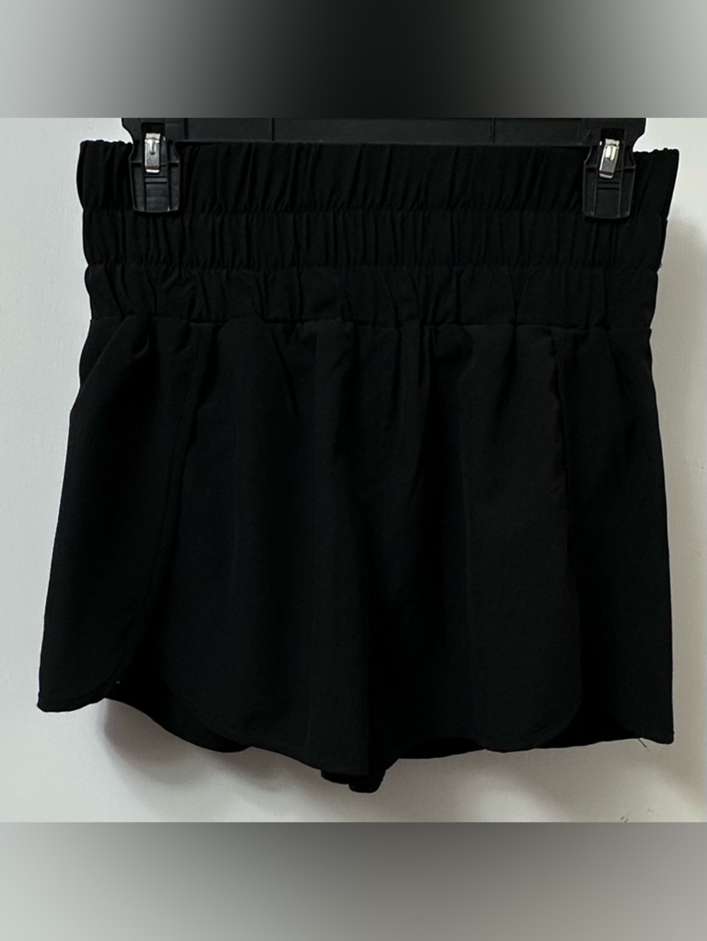 Black High-Waist Smocked Women’s Shorts